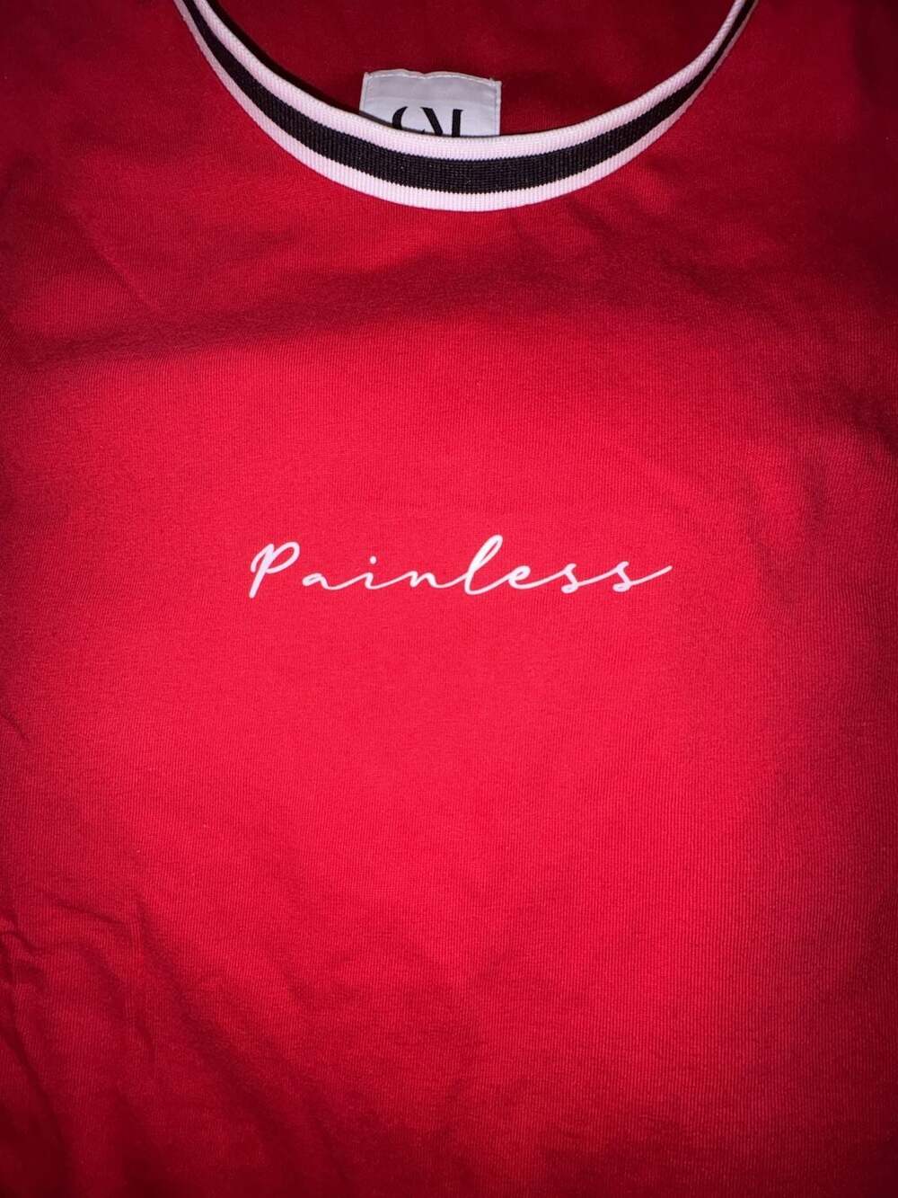 Ricky Singh Painless T-Shirt Size US A M Red Short Sleeve Ringer